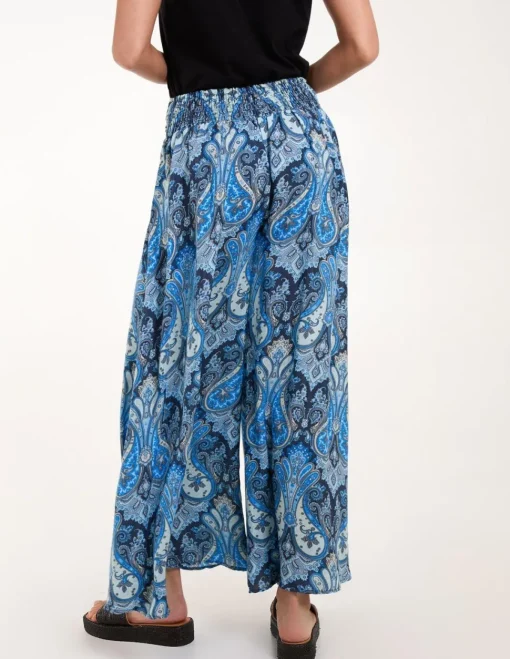 Embellished Waist Wide Leg Trouser