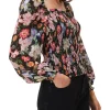 Esty Floral Square Neck Blouse-Floral