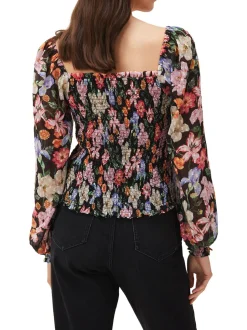 Esty Floral Square Neck Blouse-Floral
