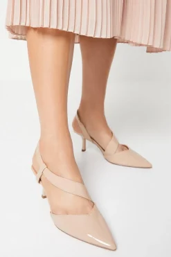 Evelyn Asymmetric Slingback Kitten Heel Court Shoes