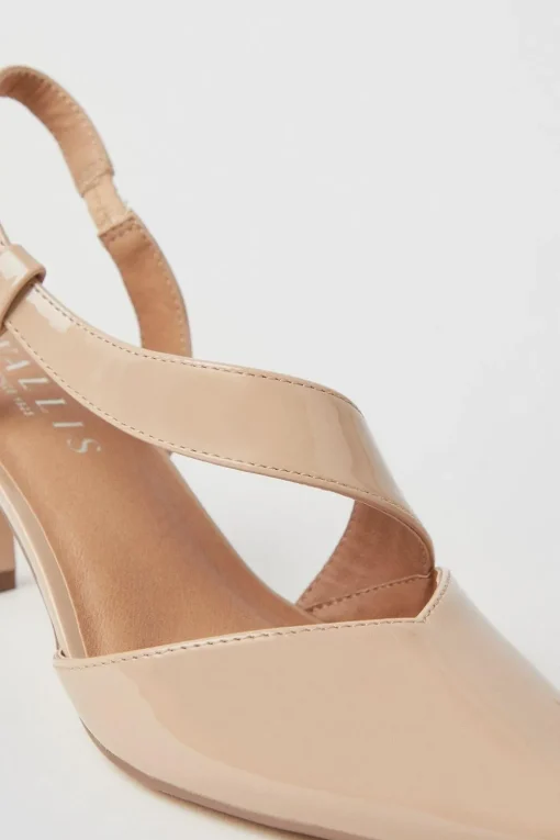 Evelyn Asymmetric Slingback Kitten Heel Court Shoes