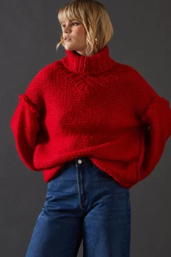 Exposed Seam Super Chunky Knitted Jumper