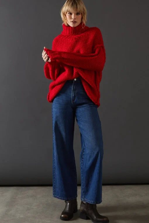 Exposed Seam Super Chunky Knitted Jumper