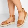 Extra Wide Fit Black Flatform Espadrilles