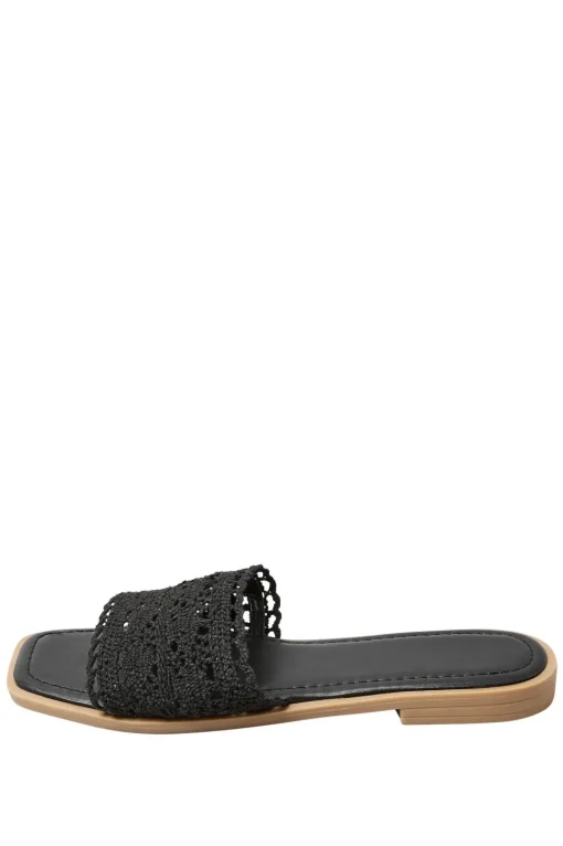 Extra Wide Fit Crochet Mule Sandals