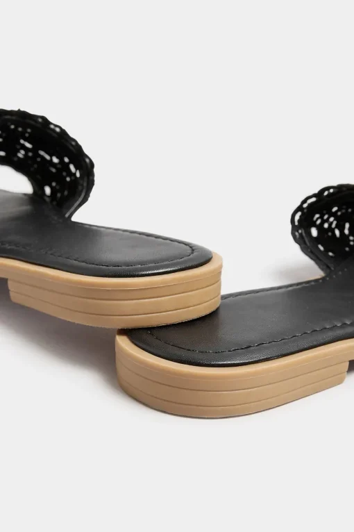Extra Wide Fit Crochet Mule Sandals
