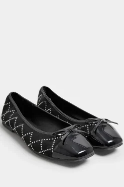 Extra Wide Fit Diamante Ballerina Pumps