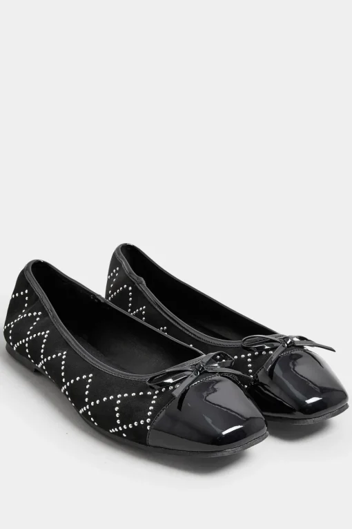 Extra Wide Fit Diamante Ballerina Pumps