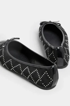 Extra Wide Fit Diamante Ballerina Pumps