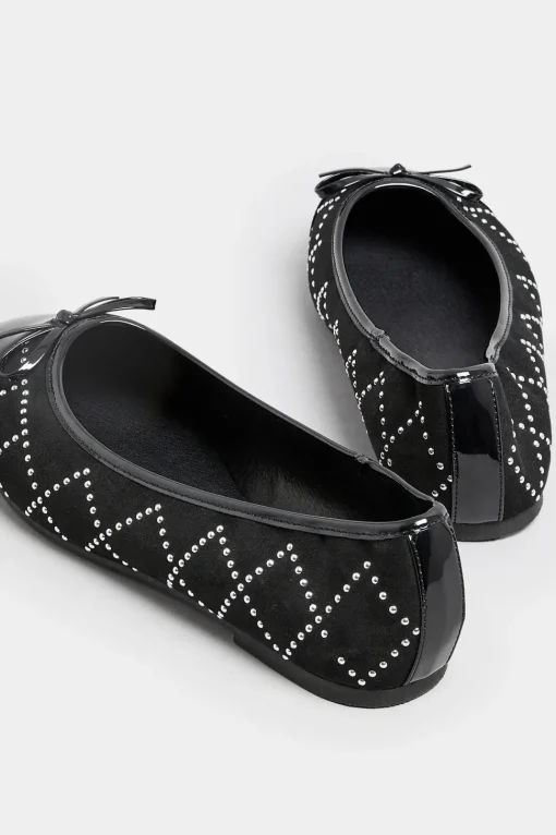 Extra Wide Fit Diamante Ballerina Pumps