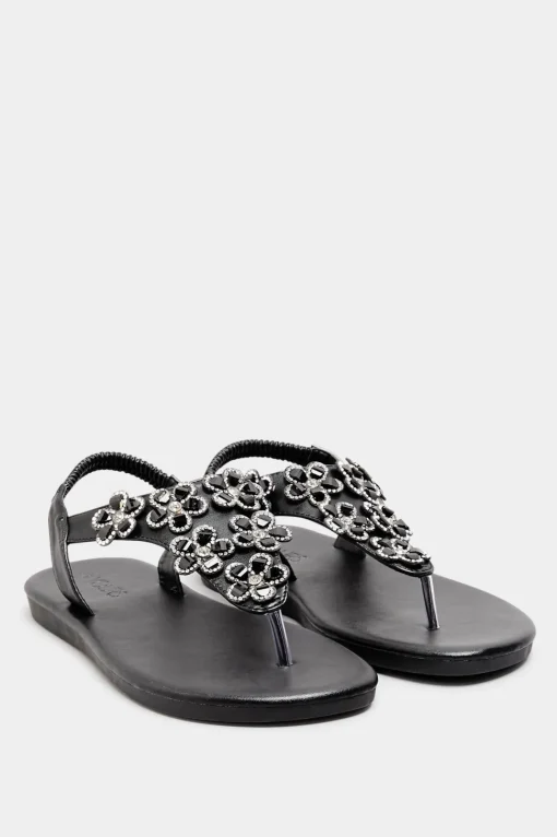 Extra Wide Fit Diamante Studded Sandals