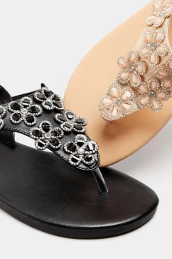 Extra Wide Fit Diamante Studded Sandals