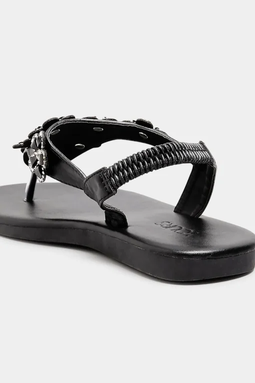 Extra Wide Fit Diamante Studded Sandals