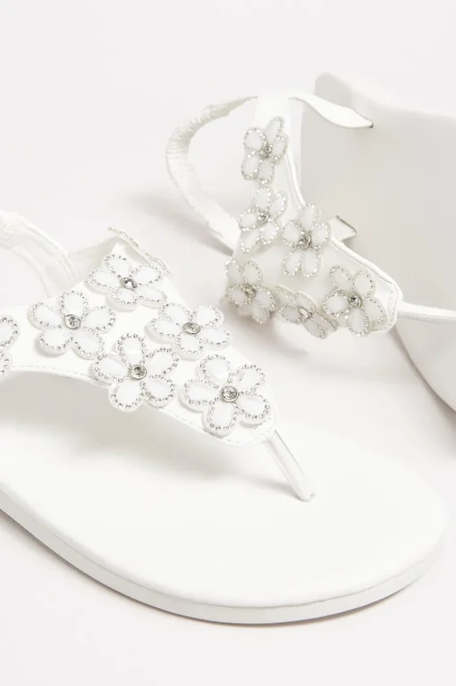 Extra Wide Fit Diamante Studded Sandals