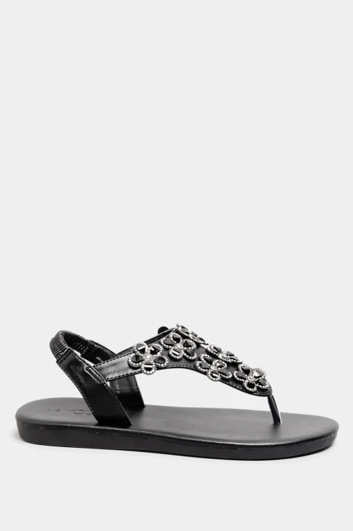 Extra Wide Fit Diamante Studded Sandals