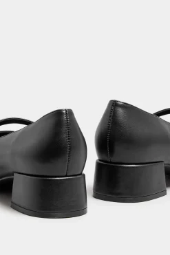 Extra Wide Fit Faux Leather Mary Jane Block Heels