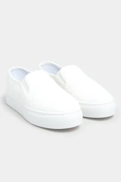 Extra Wide Fit Quilted Slip-On Trainers