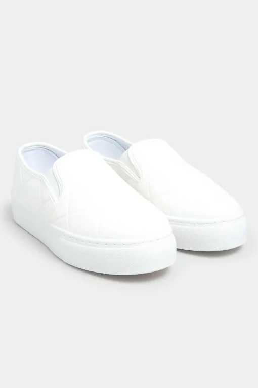 Extra Wide Fit Quilted Slip-On Trainers