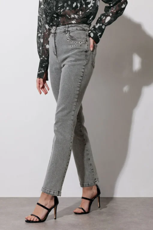 Eyelet Stud Boyfriend Jeans