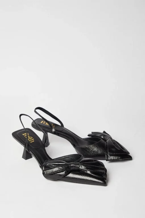 Faith: Cindy Bow Detail Slingback Court Shoes