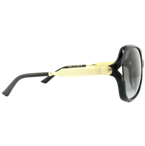 Fashion Black Gold Grey Gradient Sunglasses