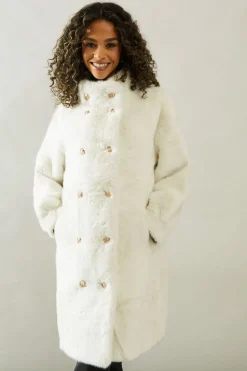 Faux Fur Double breasted Coat
