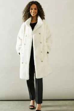 Faux Fur Double breasted Coat