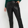 Faux Leather Straight Leg Trousers