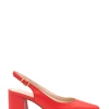 Faux Leather 'Isadora' Mid Block Heel Sling back Court Shoes