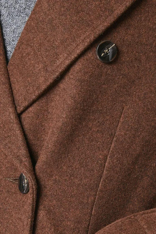 Faux Wool Double Breasted Coat
