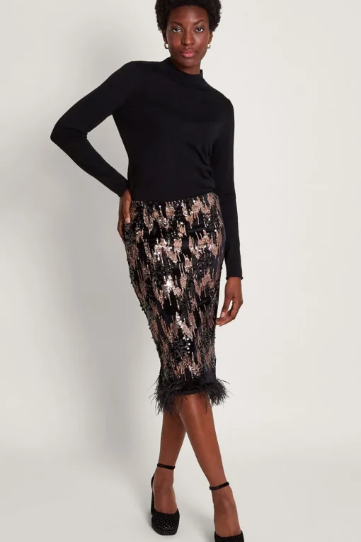 Fern Sequin Midi Skirt