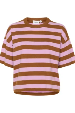 Fikam Short Sleeve Striped Pullover-Striped
