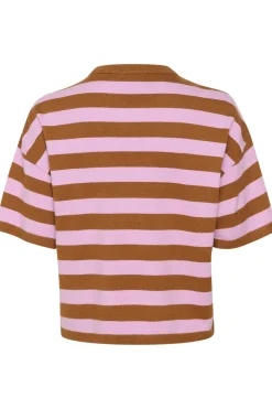 Fikam Short Sleeve Striped Pullover-Striped