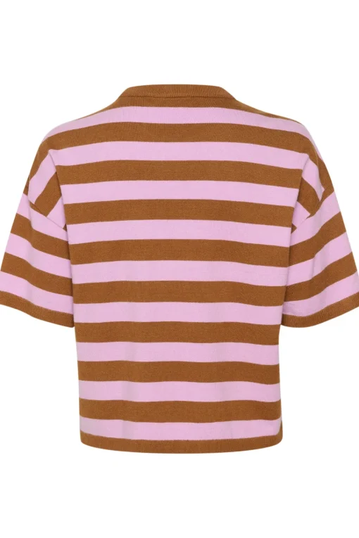 Fikam Short Sleeve Striped Pullover-Striped