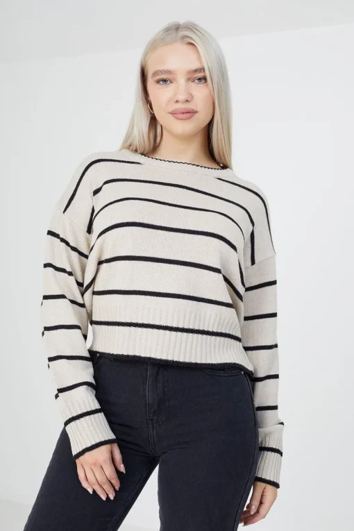 Fine Stripe Lightweight Knitted Jumper