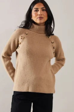 Fisherman Rib Roll Neck Jumper