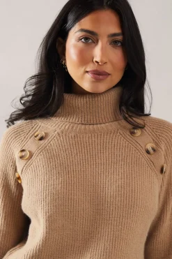 Fisherman Rib Roll Neck Jumper