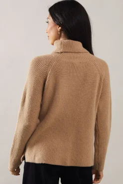 Fisherman Rib Roll Neck Jumper