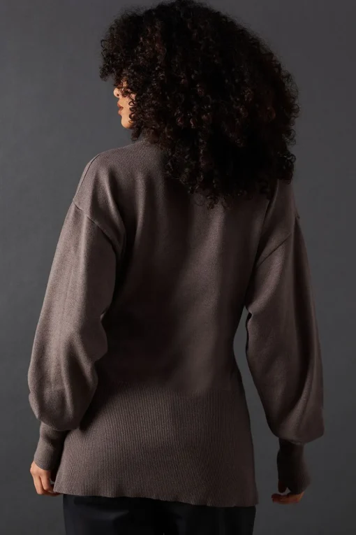 Fit And Flare Plunge V Neck Cardigan