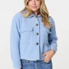 Flannel Cropped Pocket Front Shacket