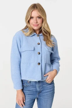 Flannel Cropped Pocket Front Shacket