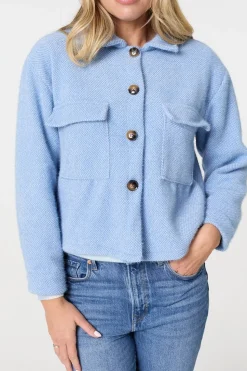Flannel Cropped Pocket Front Shacket