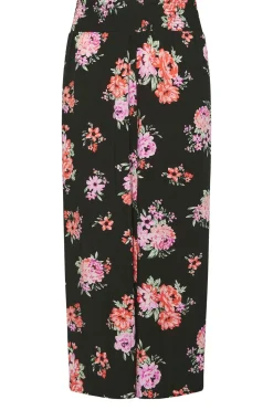 Floral Bloom Print Shirred Wide Leg Trousers
