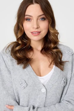 Floral Embroidered Cropped Cardigan