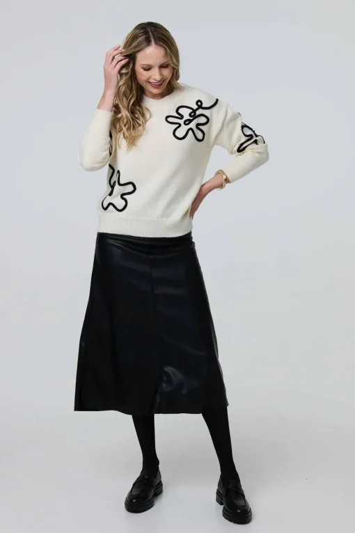 Floral Embroidered Relaxed Jumper
