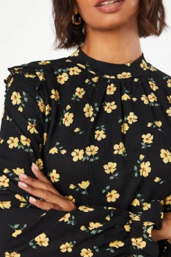 Floral Frill Hem Mini Dress