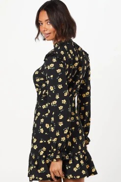 Floral Frill Hem Mini Dress