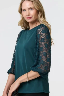 Floral Lace 3/4 Sleeve Blouse