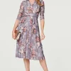 Floral Layered V-Neck Midi Dress