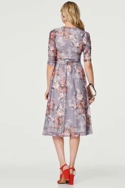 Floral Layered V-Neck Midi Dress